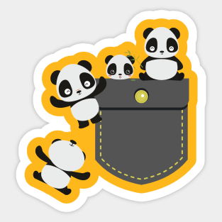 Pandas pocket Sticker